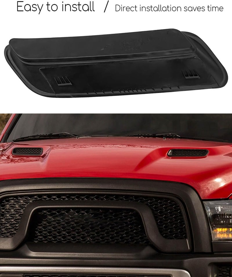 PNYZIK Upgraded Left and Right Hood Vent Covers Fit for Dodge Ram 1500 2500 3500 2010-2019 Replace 68324991AA 68324990AA, Engine Sides Hood Air Vent Outlet Cover, Black Rust Proof Colorfast Hood Bezels - Image 5